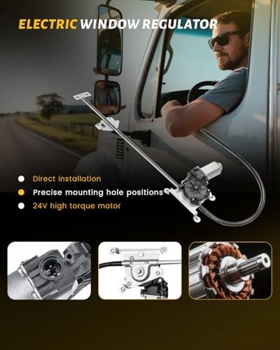 Power Window Regulator with Motor, Front Left Driver Side, Compatible with