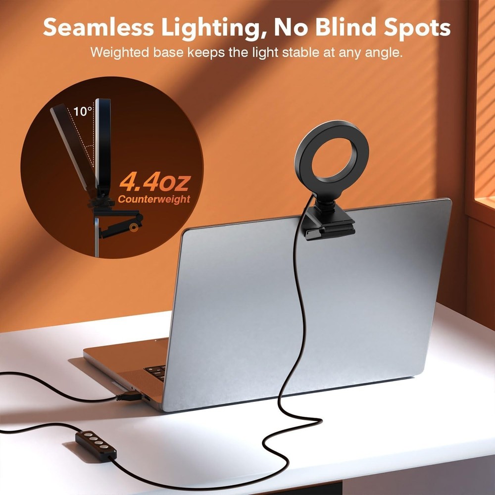 Compact USB Ring Light with Tripod – Perfect for Video Conferencing & Selfies