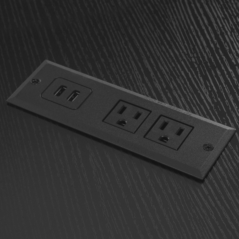 Triangular Corner Desk, Small Desk with Outlets, Free Standing Corner Table