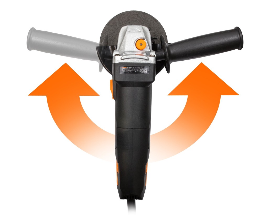 Lightweight 4-1/2-Inch 7-Amp Angle Grinder w/Reversible Handle