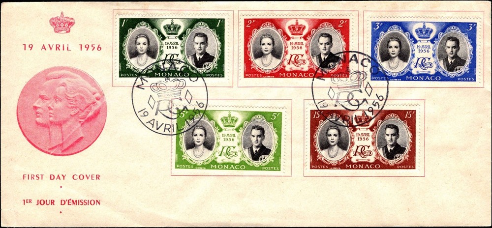 Monaco 1956 Royal Wedding Official FDC Set