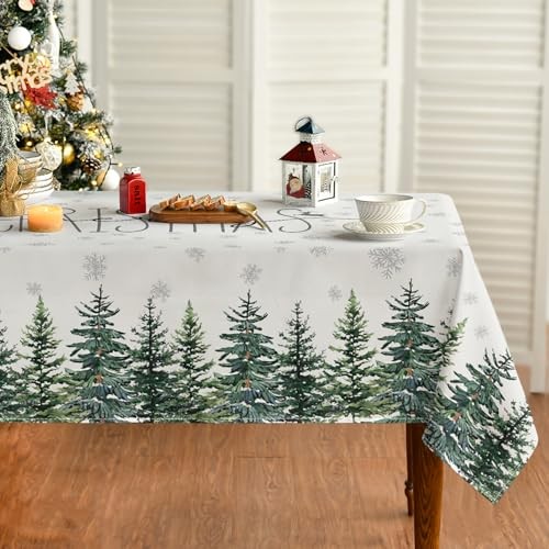 Christmas Tablecloth 60×84 Inch Rectangular, 59.1" x 83.9" (Rectangular) Beige