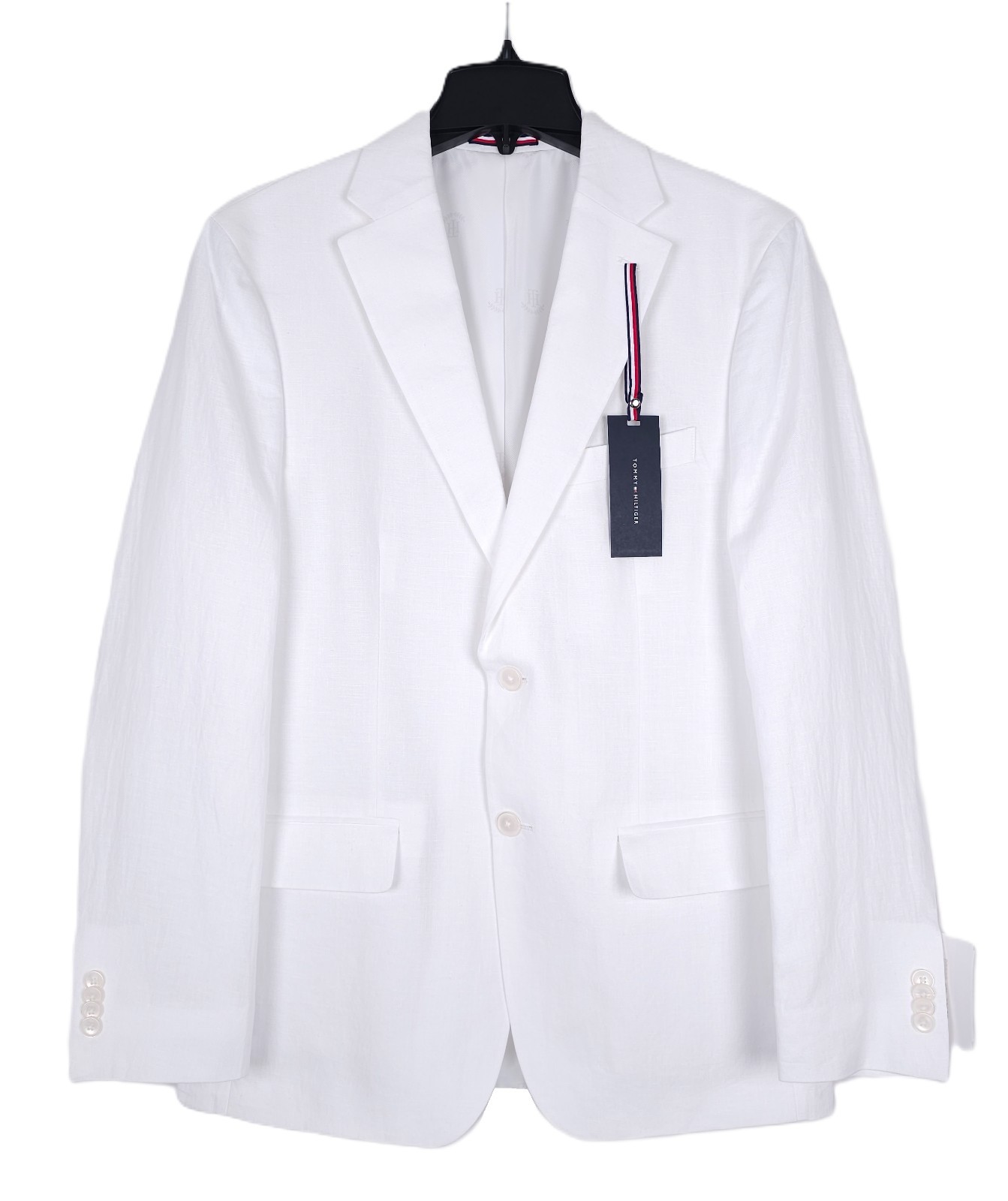 Tommy Hilfiger Men's Modern-Fit 100% Linen Sport Coat White Solid 42R NWT