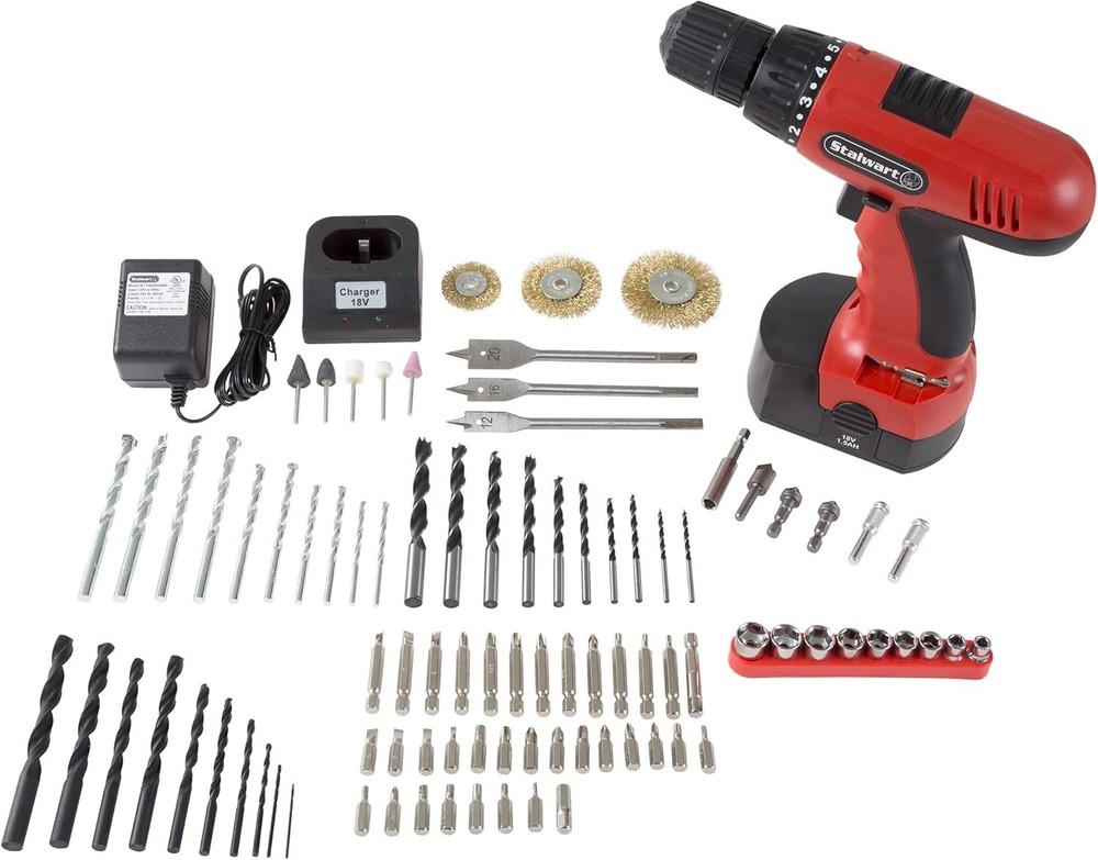 18V Cordless Drill Set - 89-Piece Kit with Rechargeable Battery & Assorted Bits