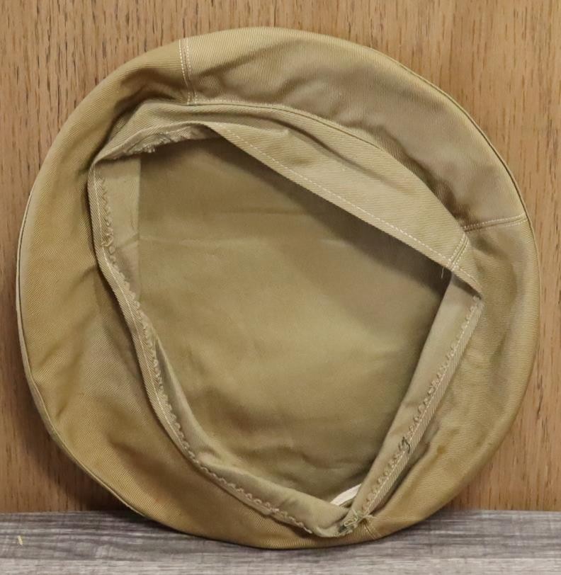 WWII US NAVY KHAKI VISOR HAT CAP SIZE LABEL 7