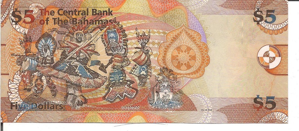 BAHAMAS, 5 DOLLARS,P#72, 2007