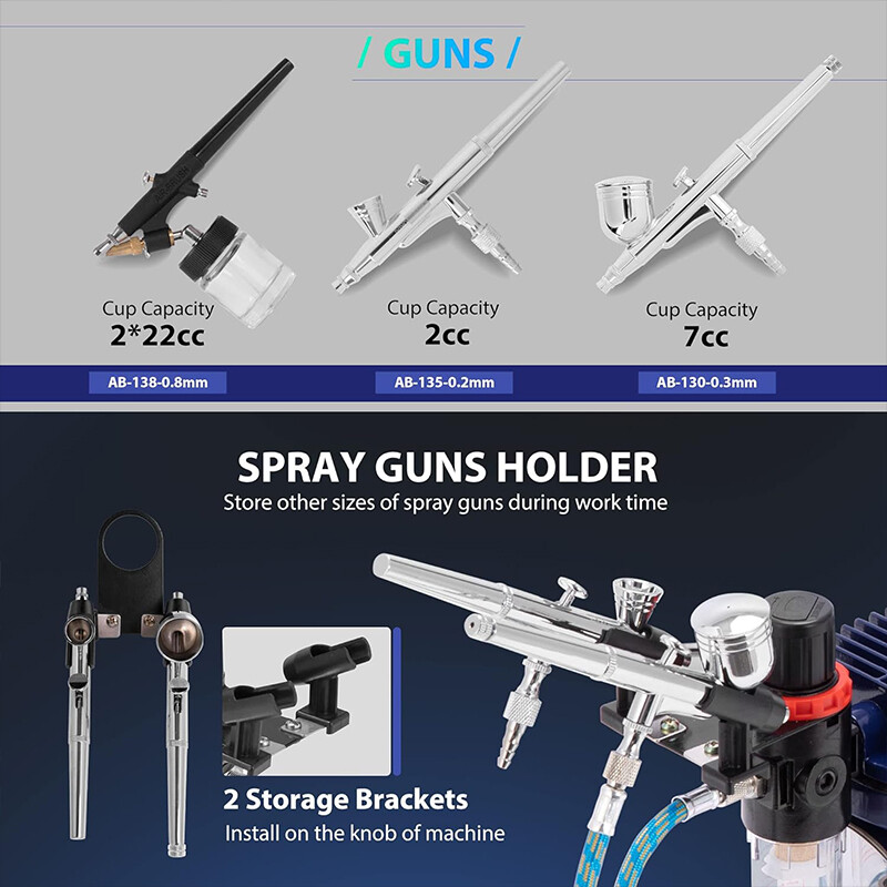 Airbrush Kit Dual-action Airbrush Compressor Art Nail Tattoo Makeup Model