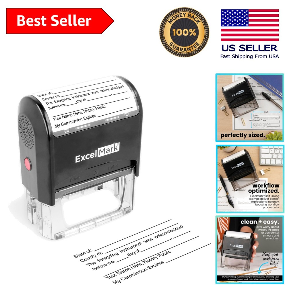 Durable Notary Acknowledgement Stamp with Precise Alignment - Compact Design