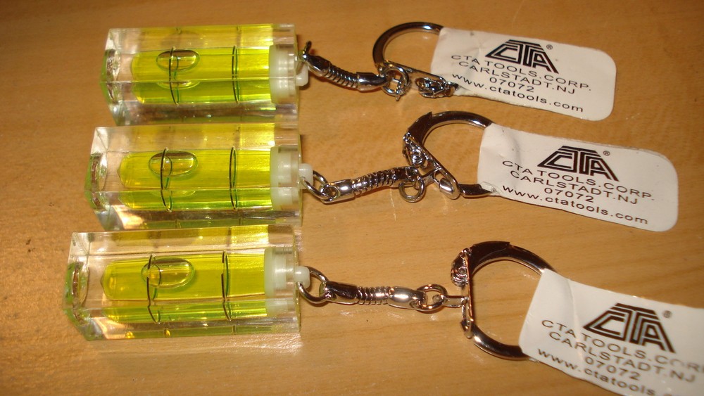 3 MINIATURE POCKET LEVEL KEYCHAINS MADE BY CTA TOOLS