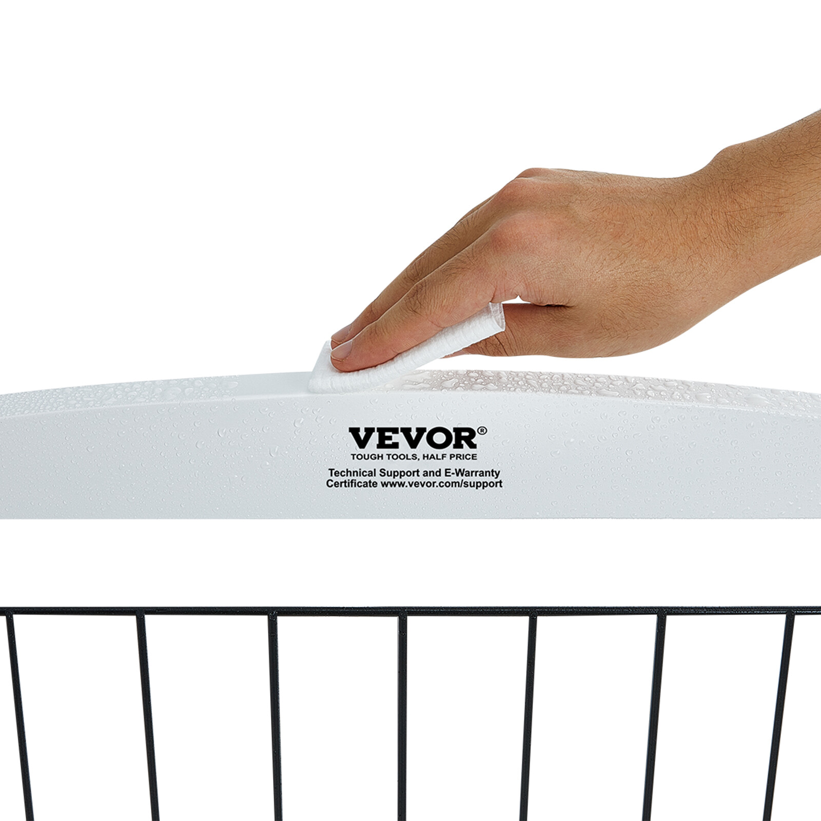 VEVOR Free Standing Dog Gate 32x96.5 inch Freestanding Pet Gate Foldable White