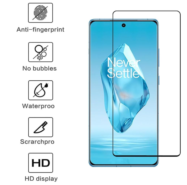For OnePlus 12R Screen Protector with Camera Lens Protector 9H Hardness
