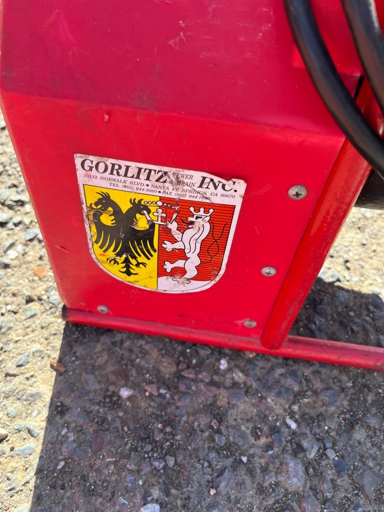 Gorlitz drain cleaning machine with foot pedal