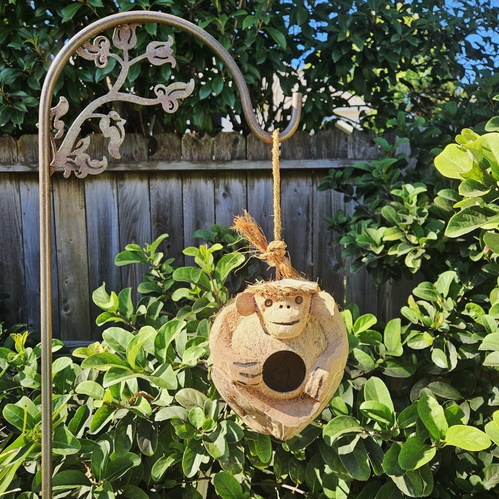 Coconut Monkey Birdhouse