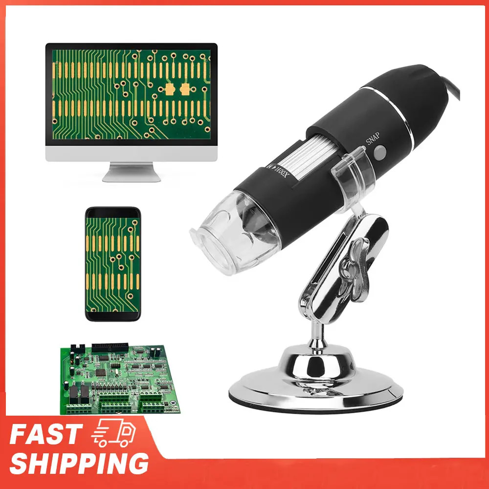 Handheld Microscope X4 1600X LED Digital Camera with Bracket Digital Microscope