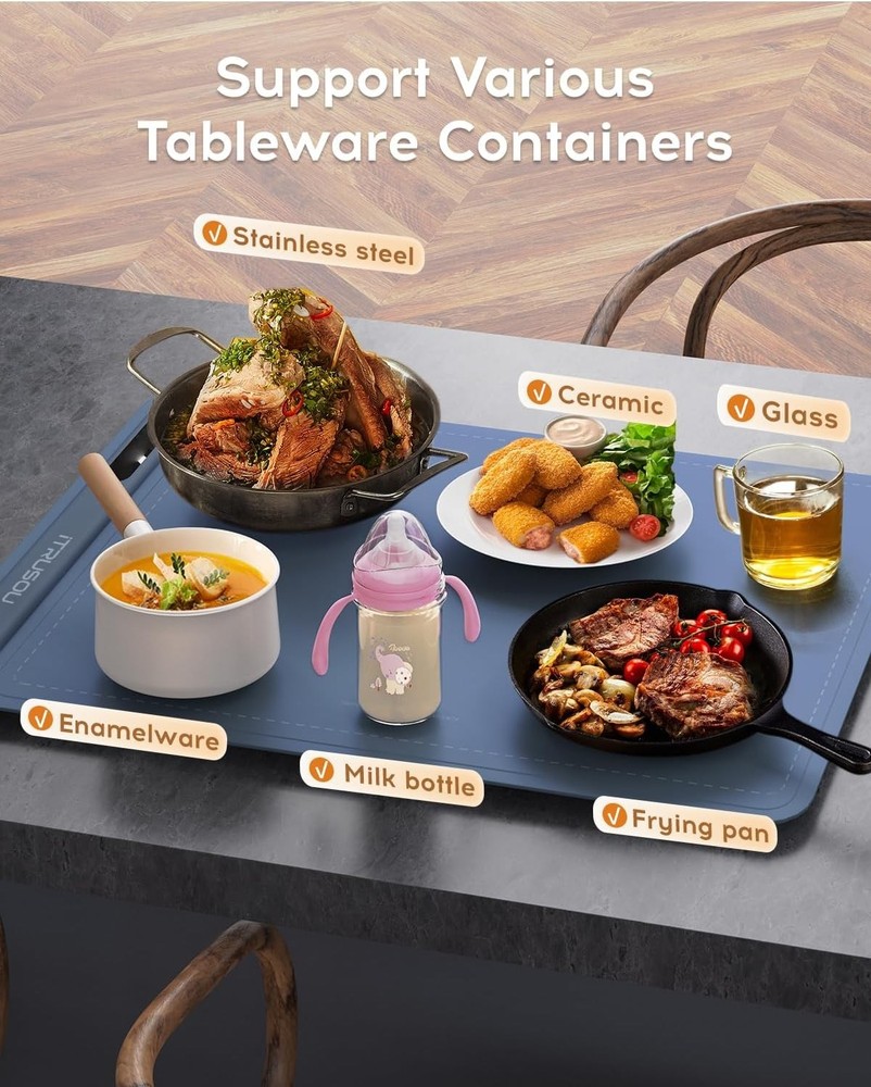 Versatile Large Silicone Electric Warming Tray – Whole-Surface Heating Ahead!