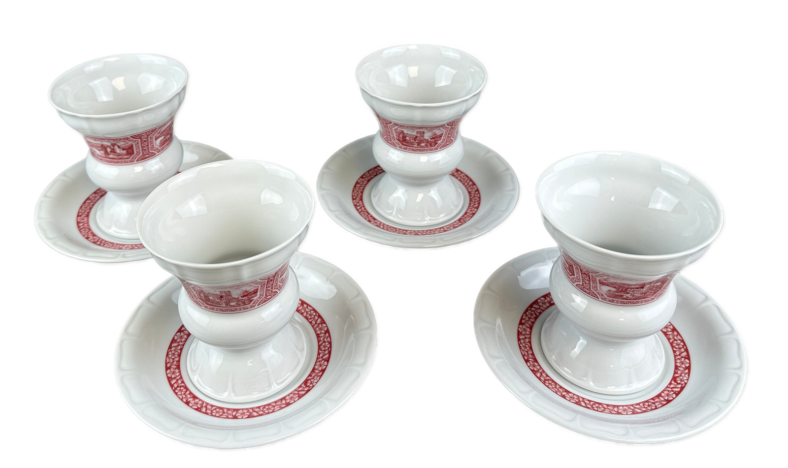 Heinrich Rüdesheimer Kaffee Cup and Saucer H&C VTG Germany 1960 Set of 4