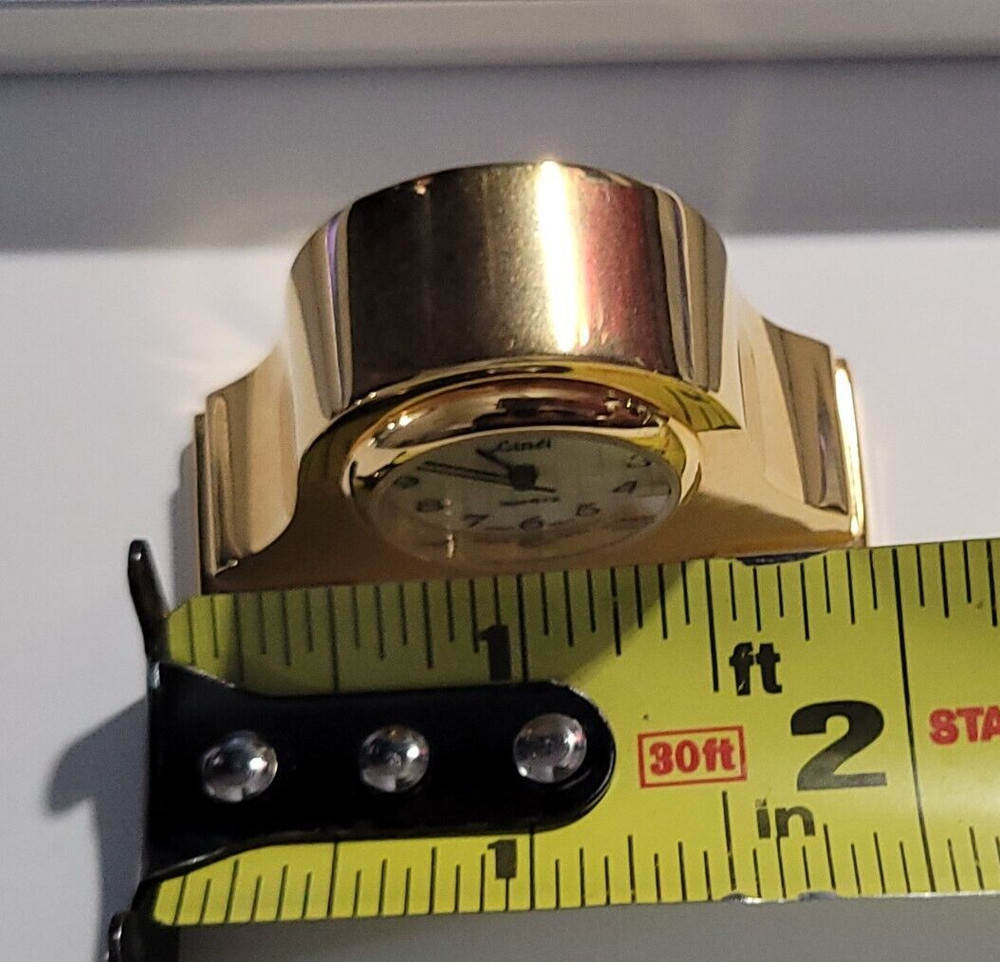 Vintage 1980's Linel Miniature Japan Movement Clock Solid Brass 2" Working