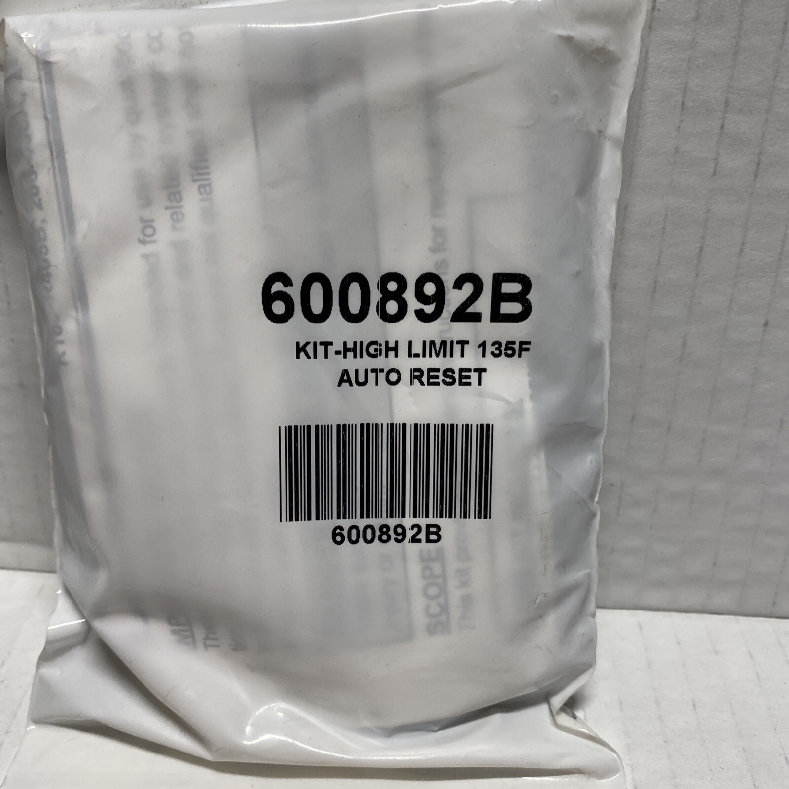 Raypak 600892B High Limit 135F Auto Reset-Kit NIB