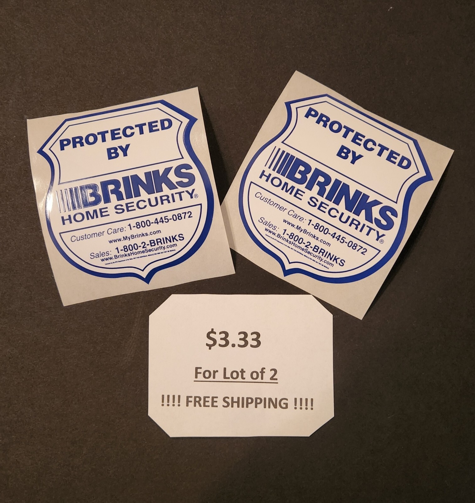 BRINKS HOME SECURITY ALARM WINDOW STICKER DECAL SIGNS Standard size 3.5" x 3.5"