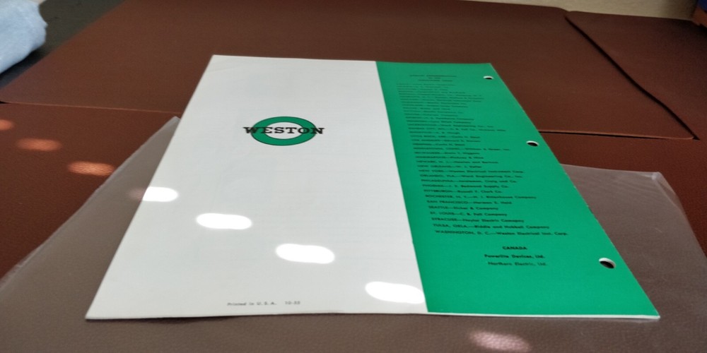 1955 Weston ~ Instruments Catalog R-36-A