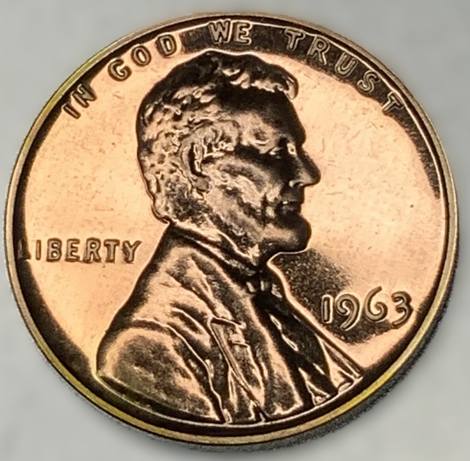 1963 Proof Lincoln Cent GEM RED Brilliant Proof 1c Coin – Nice Mirror Surfaces