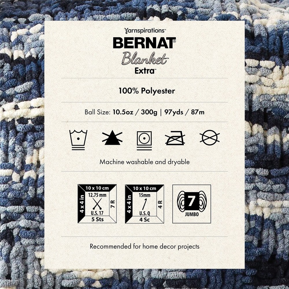 Bernat Blanket Extra Jumbo Yarn 2 Pack White Heavyweight Polyester Chenille