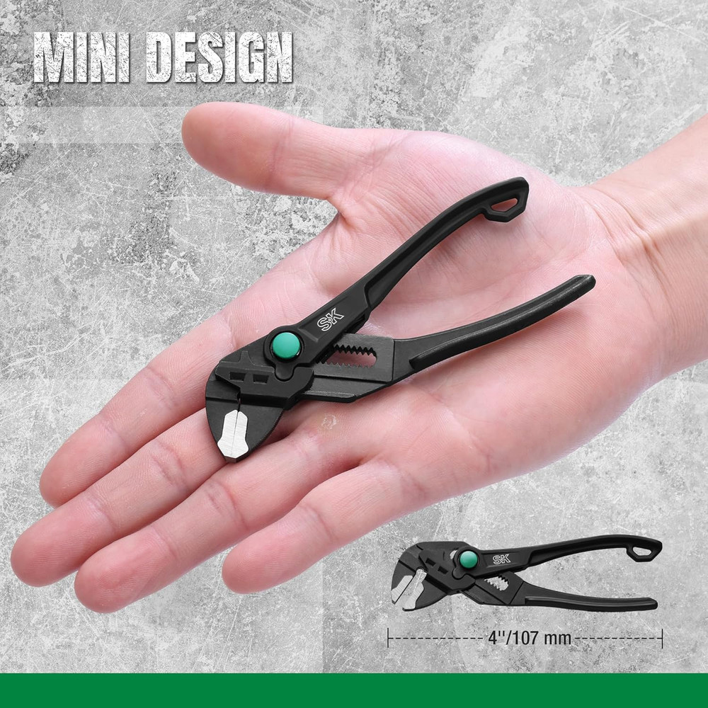 4" Pliers Wrench Mini Smooth Parallel Jaws with Comfortable Grips