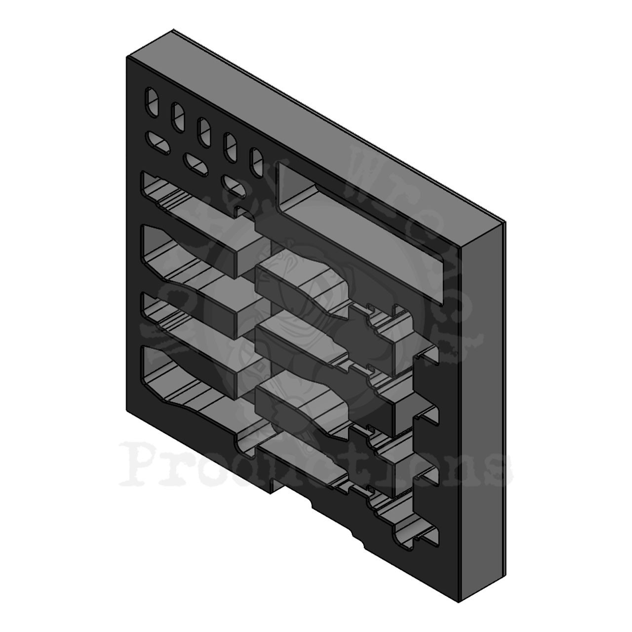 Foam Insert for 4 wireless mics, fits 2U rack drawer