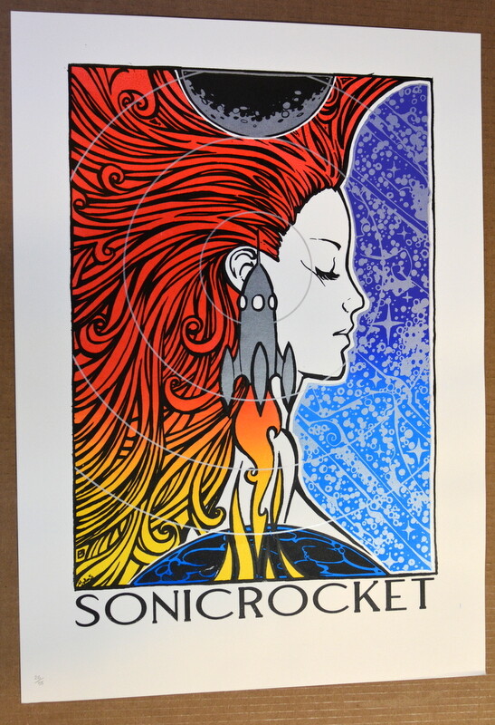 SONIC ROCKET - 2007 - ART PRINT - MALLUES - SILK SCREEN POSTER
