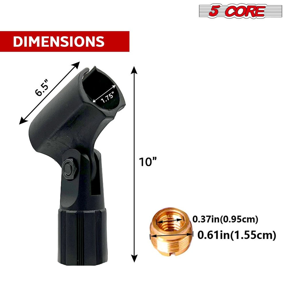 Pencil Microphone Clip Holder Black Angle Adjustable Slim Condenser Mic Adapt...