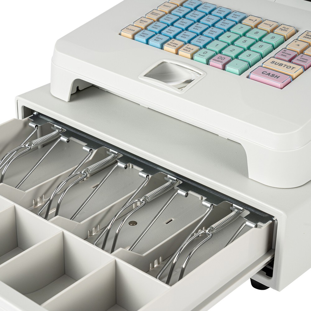 Electronic Cash Register with 48 Keys, LCD Display & Secure Drawer