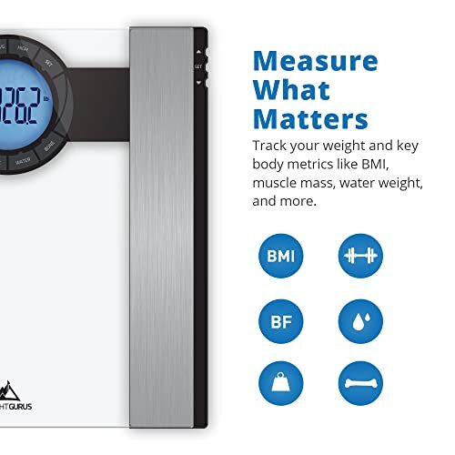 Weight Gurus Scale for Body Weight, Digital Bluetooth Scale Bluetooth - Clear