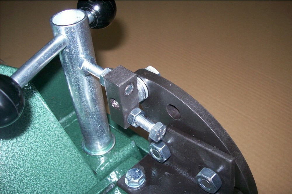 Angular scale and a bending angle limiter for our sheet metal benders.