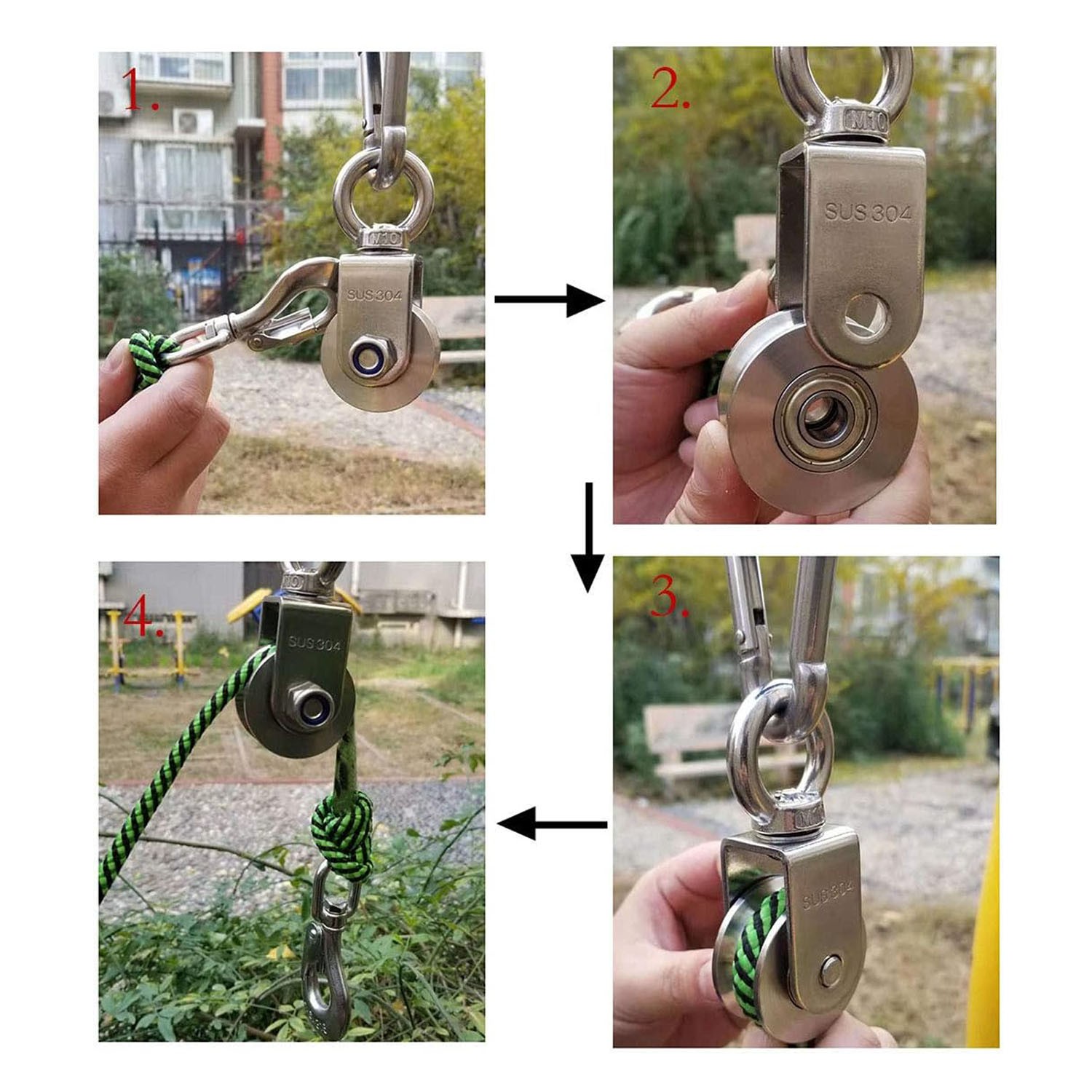 Wheel Bearing Pulleys for Rope Swivel Pulley Wheel Cable Rope Wire Pulley Block