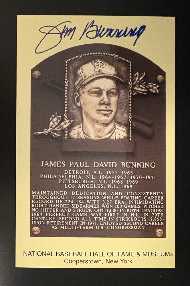 JIM BUNNING Signed/Auto HOF POSTCARD/PC! *300% Authenticity Guarantee* Phillies