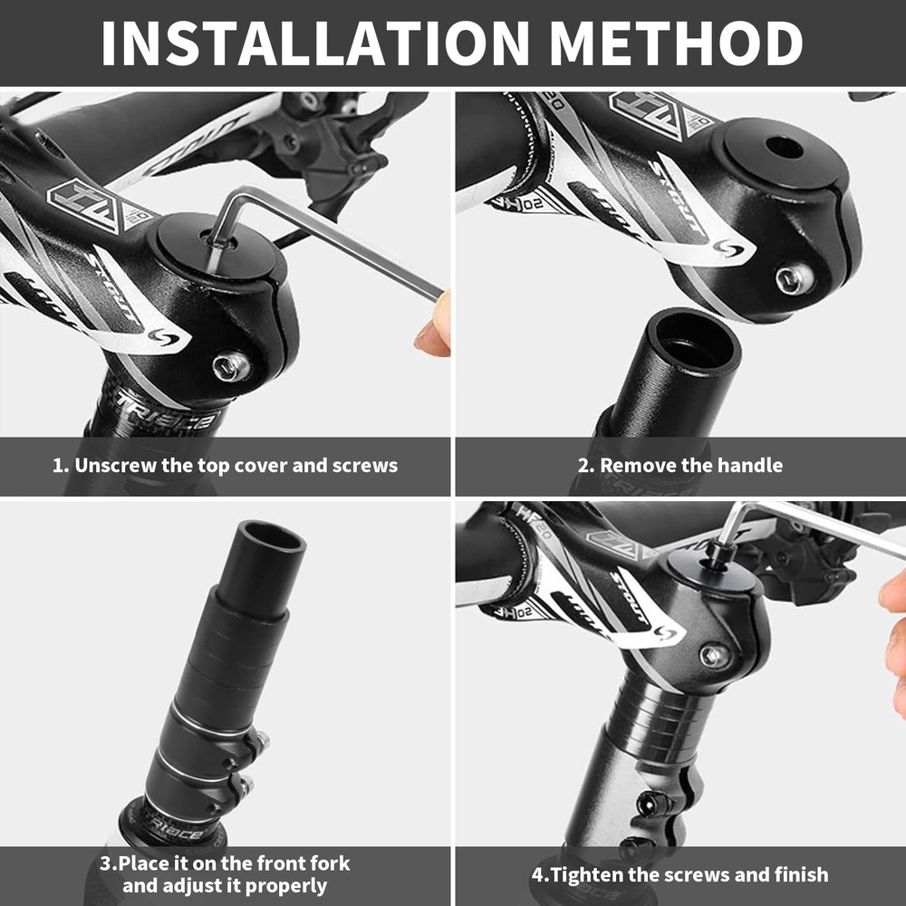Bike Stem Riser Adjustable,Handlebar Extender, Increases Height Up to 5.2" fo...