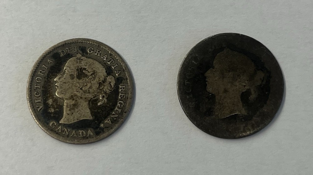 1871 + 1872 Solid Bold Canada 5 Five Cents Nice Coins Rare