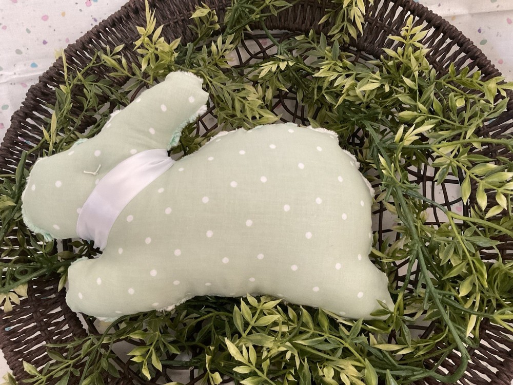 VINTAGE CHENILLE HANDMADE EASTER BUNNY RABBIT PILLOW
