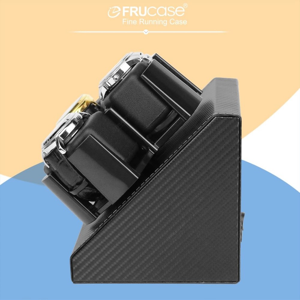 FRUCASE Three Watch Winder for Automatic Watches Box PU30B