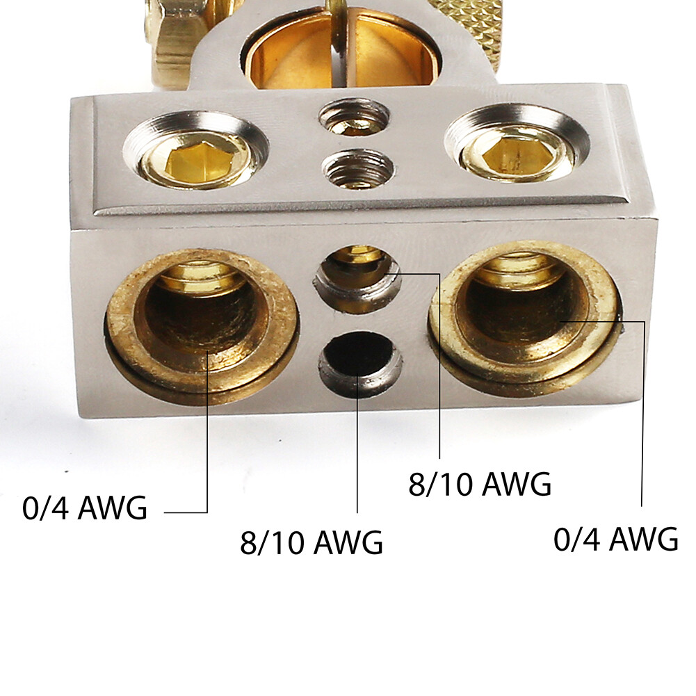 4/2/1 x Car Battery Terminal Clamp Post 1/0 2 4 8 GA AWG Gauge Positive Negative