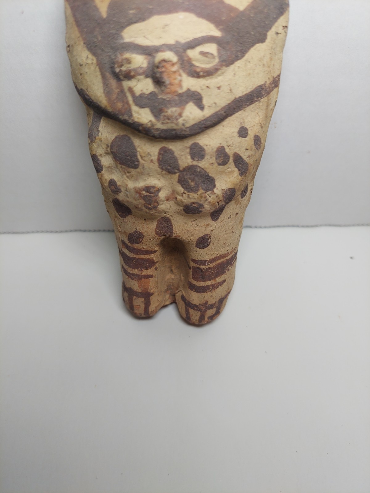 Pre-Columbian Chancay Peruvian Slip Painted Pottery Cuchimilco Figure 1200-1450