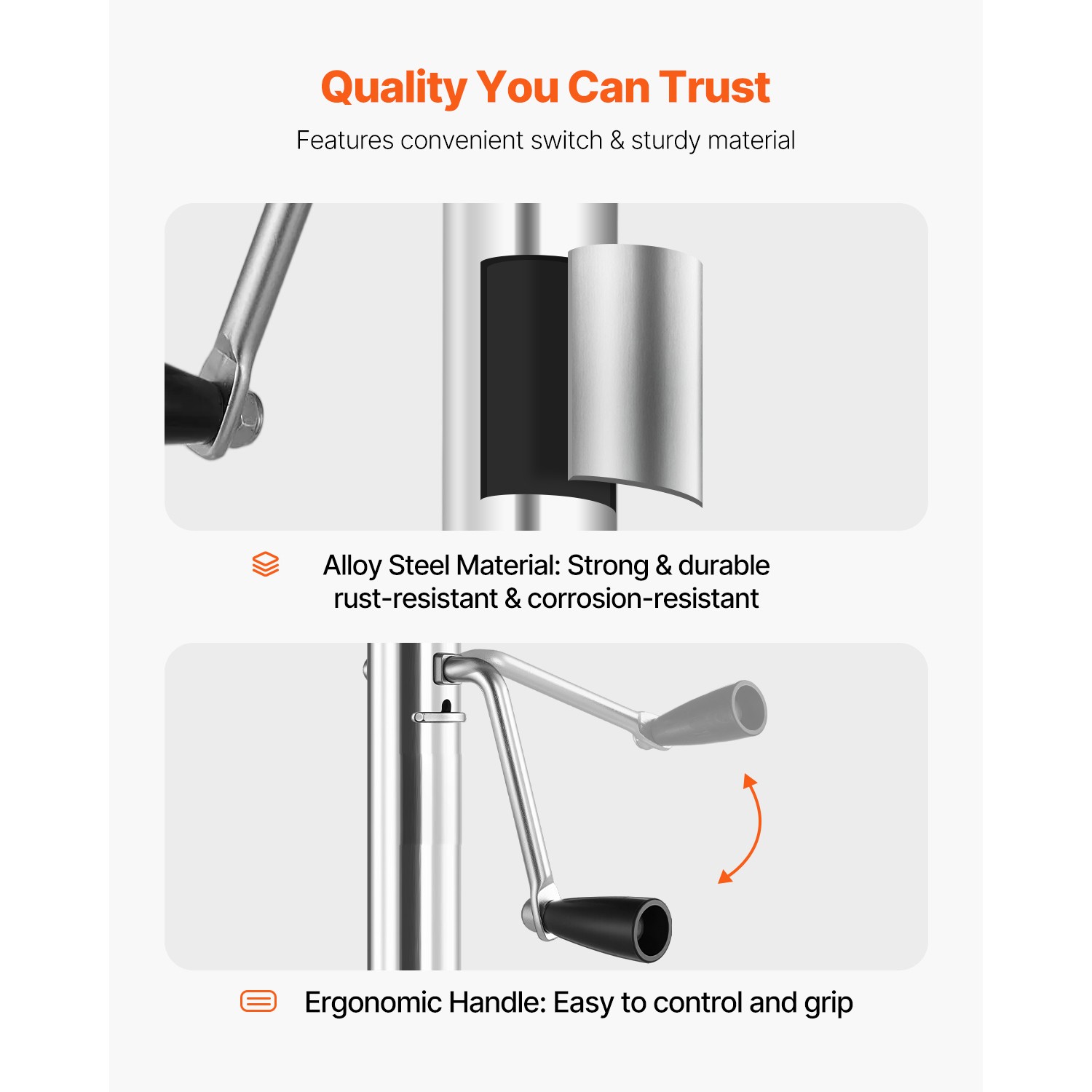 Boat Trailer Jack Marine Heavy Duty Swivel Mount Tongue Jack 1000 lbs Load