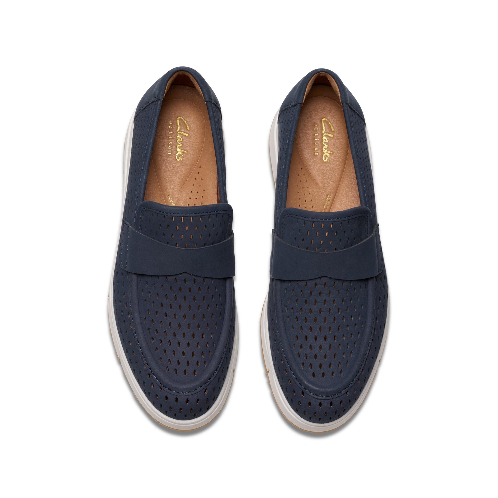 Clarks Womens Loriini Edge Blue Leather Casual Shoes