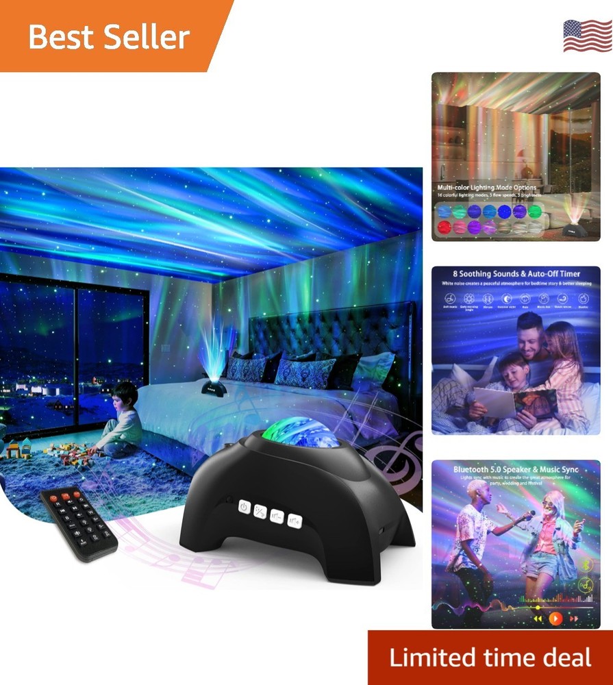 Transformative Northern Lights Projector with Adjustable Brightness & Colors