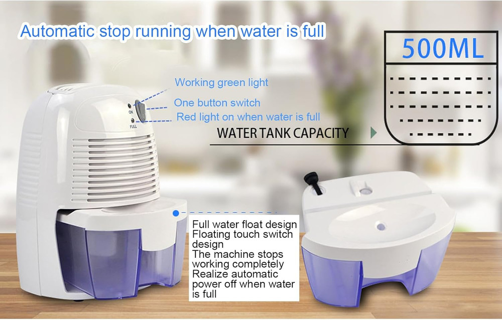 Quiet Compact USB Dehumidifier - Efficient Home Solution for Any Space