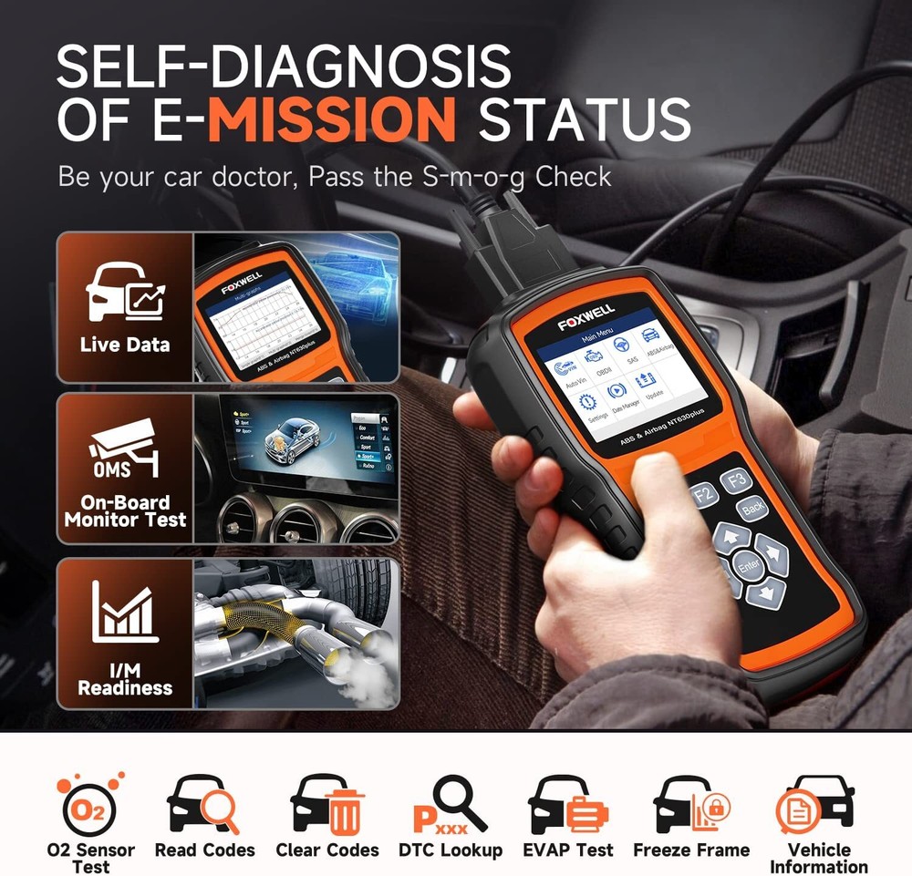 Foxwell NT630 Plus OBD2 Scanner ABS SAS Airbag Engine Code Reader Diagnostic USA