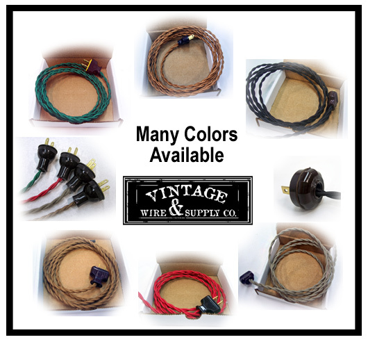 Dark Brown Cloth Covered Wire Vintage Rewire Kit Lamp Cord Fan Antique Restore