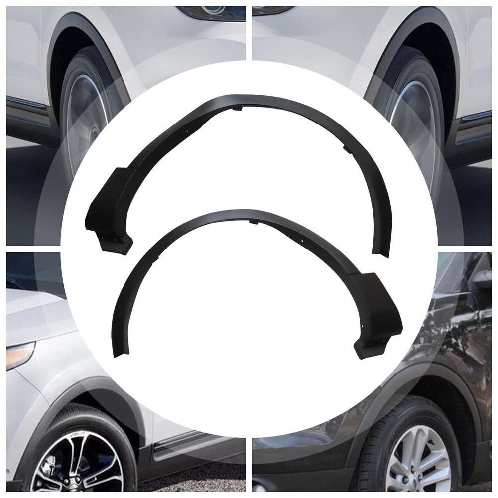 Pair Front Fender Flares Compatible for 2011-2015 Ford Explorer