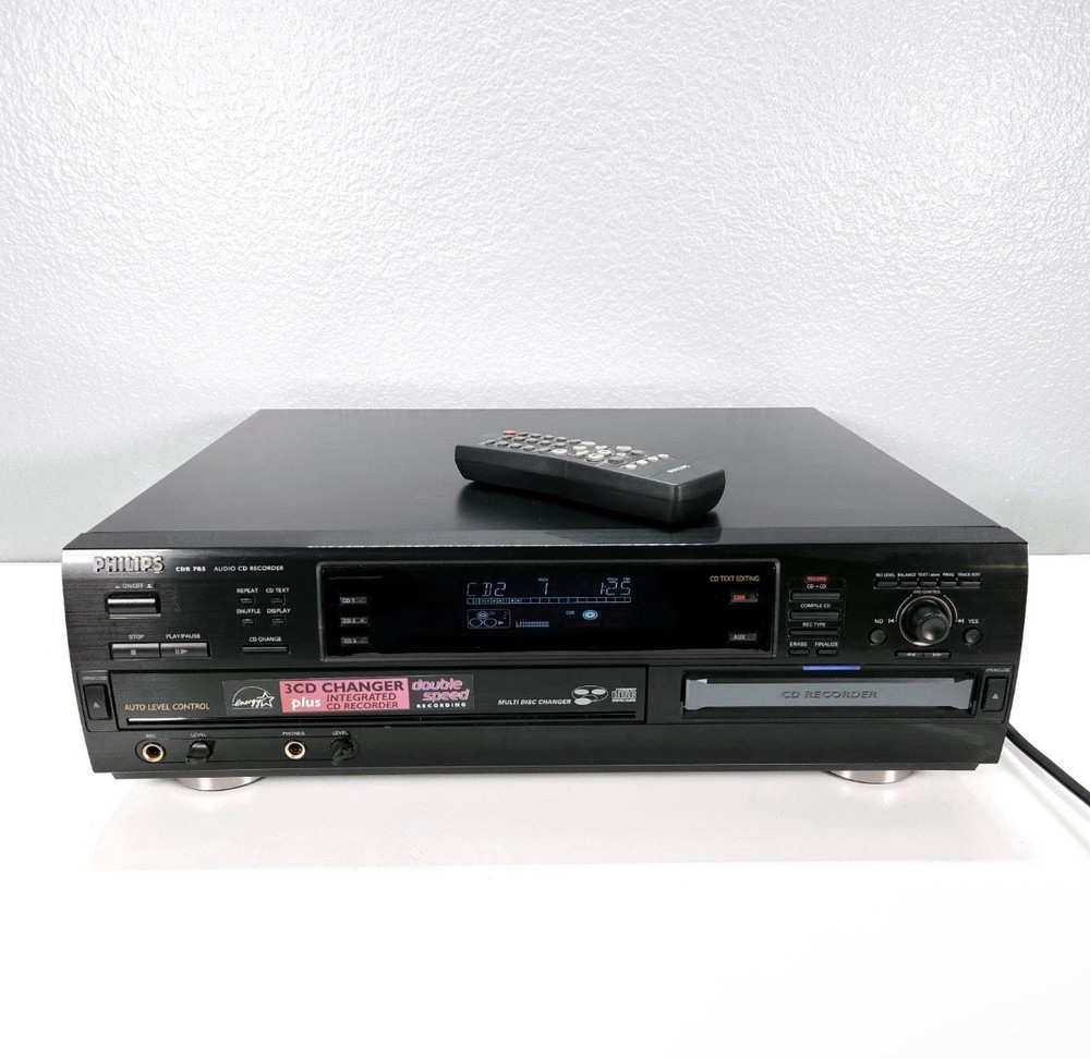 Philips 3-CD Changer CD-R Integrated Speed Dubbing Audio CD Recorder Open Box!!