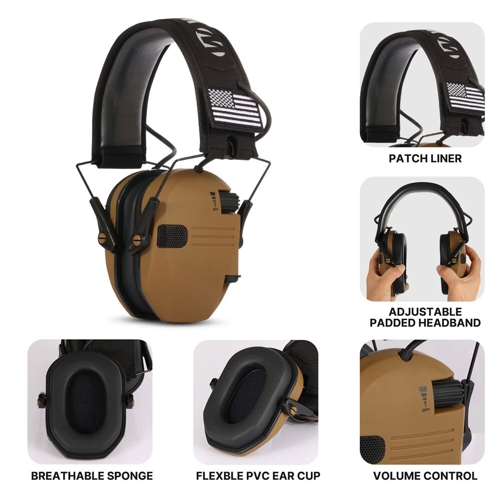 Electronic Shooting Ear Muff Slim Razor Shooting Anti-noise Earphone New